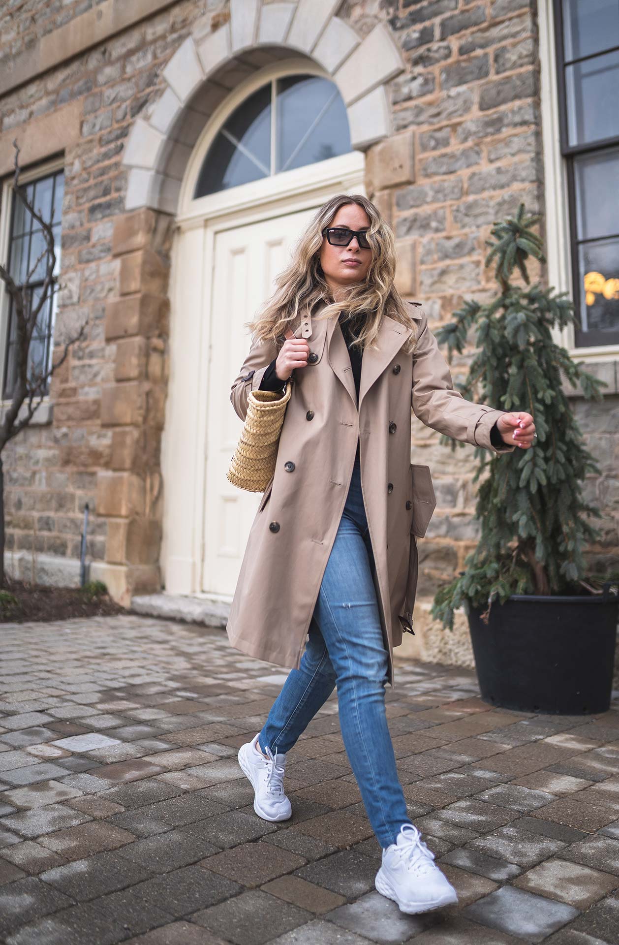 Casual Spring Outfit Inspiration | Sneakers and a Trench Coat
